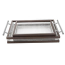 Plastic Rectangular Serving Tray Set of 2 46.5*28*6 cm/38.5*23*6 cm