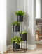 Home Decor Black Metal Corner Plant Stand 40*110 cm