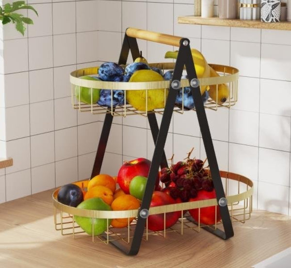 Aluminium Multi Layer Iron Fruit Basket 32*18*32 cm
