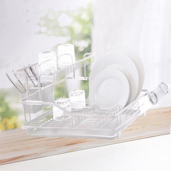 Silver Metal Dish Rack Cutlery Holder 45.5*32*27.5 cm