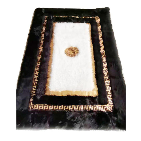 Greek Key Roman Design Fluffy Super Soft Indoor Area Rug Carpet 160*230 cm