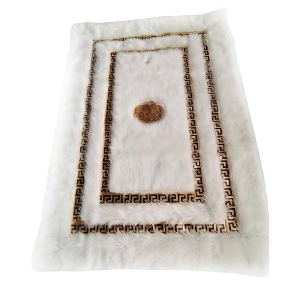 Greek Key Roman Design Fluffy Super Soft Indoor Area Rug Carpet 160*230 cm