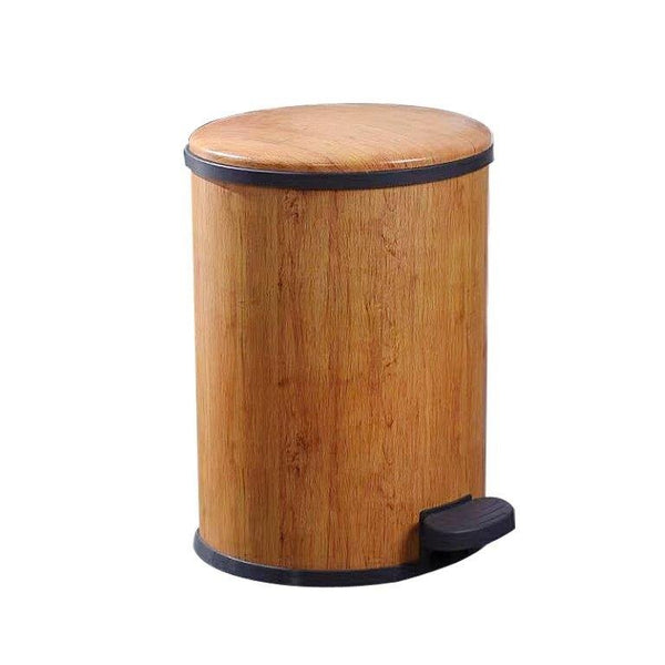 Timber Print Plastic Pedal Rubbish Bin 23*23*30 cm