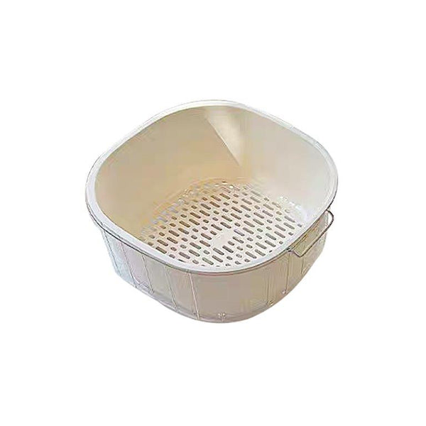 Plastic Double Layer Draining Basket Cleaning Bowl 21*9.5 cm