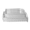 Deco Silver Metal Rectangular Serving Tray Set of 2 Pcs 35*25/30*40 cm