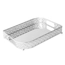 Deco Silver Metal Rectangular Serving Tray Set of 2 Pcs 35*25/30*40 cm