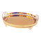 Vintage Gold Oval Mirrored Tray Set of 2 with Deco Handles 35*24+28*40 cm