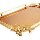 Deco Gold Metal Rectangular Serving Tray Set of 2 Pcs 36*26+41*31 cm
