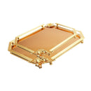 Deco Gold Metal Rectangular Serving Tray Set of 2 Pcs 36*26+41*31 cm