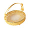 Deco Gold Metal Round Serving Tray Fruit Basket