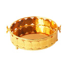 Deco Gold Metal Round Serving Tray Fruit Basket Set of 2 Pcs