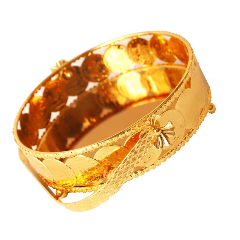 Deco Gold Metal Round Serving Tray Fruit Basket Set of 2 Pcs
