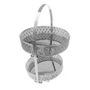Engraved Deco Gift Basket Fruit Plate Nuts and Chocolates Serving Tray 2 Tier 25*40 cm