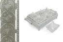 Metal Deco Silver Candy Box Nuts and Chocolates 6 Slot Serving Tray with Lid 47*24*10 cm
