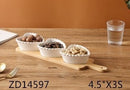 White Ceramic Dipping Bowl Set of 3 Pcs 4.5"