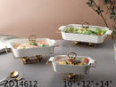 Ceramic Chafing Dish Food Warmer Set/3 PCs 10/12/14.5"