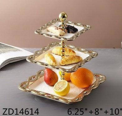 White Ceramic Cake Stand Fruit Platter