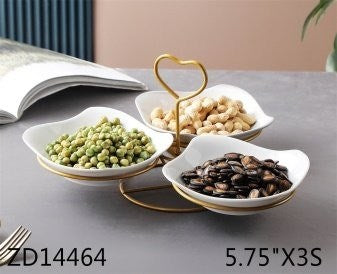 White Ceramic Dipping Bowl Set of 3 Pcs 5.75"