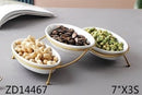 White Ceramic Nuts & Snack Bowl Set of 3 Pcs 7"