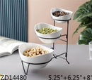 White Ceramic Nuts & Snack Bowl Set of 3 Pcs