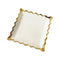 White Ceramic Gold Rim Tableware Rectangular Serving Dish Plate 25.5X25.5X3 cm