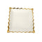 White Ceramic Gold Rim Tableware Rectangular Serving Dish Plate 20.5X20.5X2.5 cm