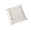 White Ceramic Gold Rim Tableware Rectangular Serving Dish Plate 15X15X2 cm