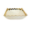 White Ceramic Gold Rim Tableware Rectangular Serving Dish Bowl 20.5X20.5X7.5 cm