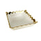 White Ceramic Gold Rim Tableware Rectangular Serving Dish Bowl 15.5X15X6.5 cm