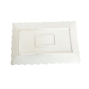 Rectangular Ceramic Plate Gold Rim Serving Dish 30.5X18.5X2.5 cm