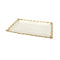 White Ceramic Gold Rim Tableware Rectangular Serving Dish Plate 25.5X15.5X2 cm