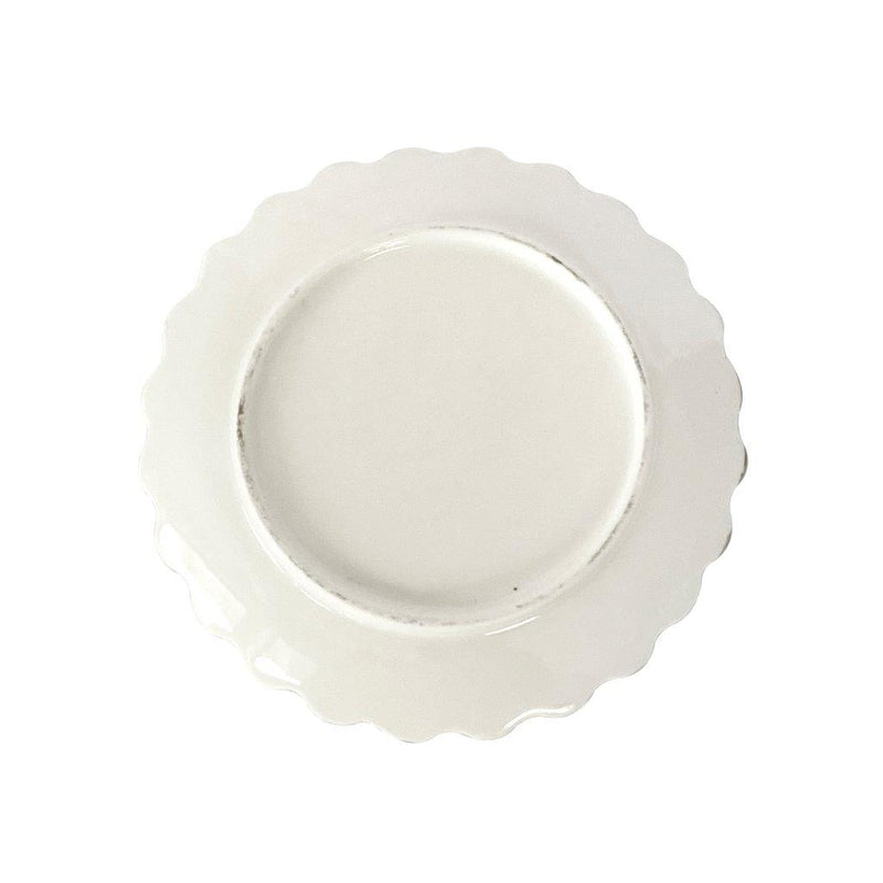 White Ceramic Gold Rim Tableware Round Serving Dish Plate 15X15X2 cm