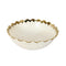 White Ceramic Gold Rim Tableware Round Serving Dish Bowl 21X21X.5 cm