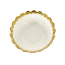 White Ceramic Gold Rim Tableware Round Serving Dish Bowl 16X16X6.5 cm