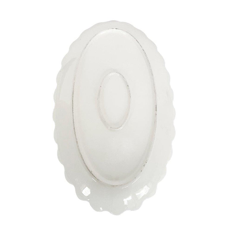 White Ceramic Gold Rim Tableware Oval Serving Dish Bowl 36X21.5X3 cm