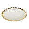 White Ceramic Gold Rim Tableware Oval Serving Dish Bowl 31X18.5X2.5 cm