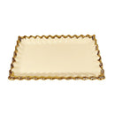White Ceramic Gold Rim Tableware Rectangular Serving Dish Plate 31*18.5*3 cm