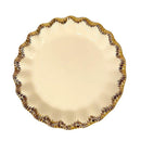 White Ceramic Gold Rim Tableware Round Serving Dish Plate 30.5*30.5*3.5 cm
