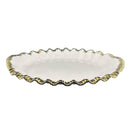 White Ceramic Gold Rim Tableware Oval Serving Dish Plate 36*23*4.5 cm