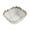 Ceramic Gold Rim Serving Dish Bowl