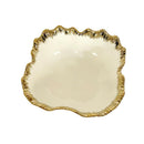 White Ceramic Gold Rim Tableware Oval Serving Dish Bowl 26*26*10.5 cm