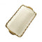 White Ceramic Gold Rim Tableware Rectangular Serving Dish Plate 33*19.5*5.4 cm