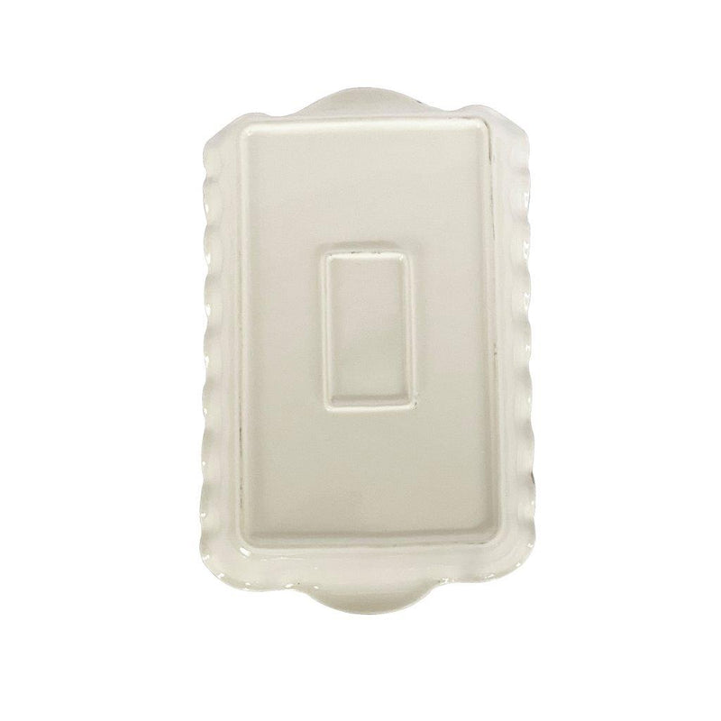 White Ceramic Gold Rim Tableware Rectangular Serving Dish Plate 33*19.5*5.4 cm