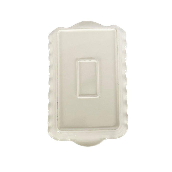 White Ceramic Gold Rim Tableware Rectangular Serving Dish Plate 33*19.5*5.4 cm