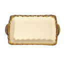 White Ceramic Gold Rim Tableware Rectangular Serving Dish Plate 40*23.5*6 cm