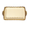 White Ceramic Gold Rim Tableware Rectangular Serving Dish Plate 40*23.5*6 cm