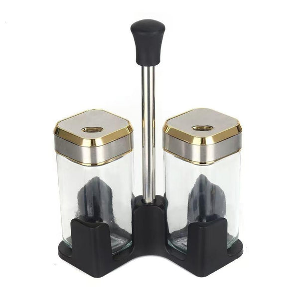 Gold and Transparent Spice Rack and Herb carousel Set of 2 Pcs 100 ml