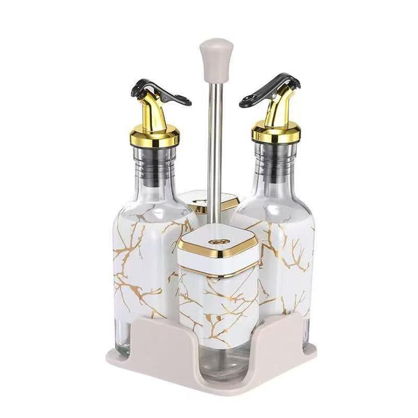 White Gold Mix Spice Rack and Seasoning Jar Set of 4 Pcs 100/150 ml
