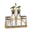 Gold and Transparent Spice Rack and Seasoning Jar Set of 4 Pcs 100 ml/150 ml