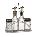 Gold and Transparent Spice Rack and Seasoning Jar Set of 4 Pcs 100 ml/150 ml